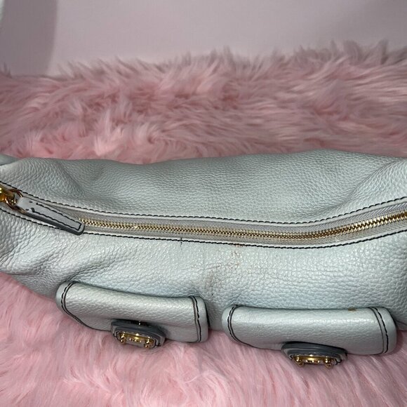 Michael Kors Black Leather Shoulder Bag Silver Buckle Hobo  Michael Kors Genuine Leather Shoulder Bag